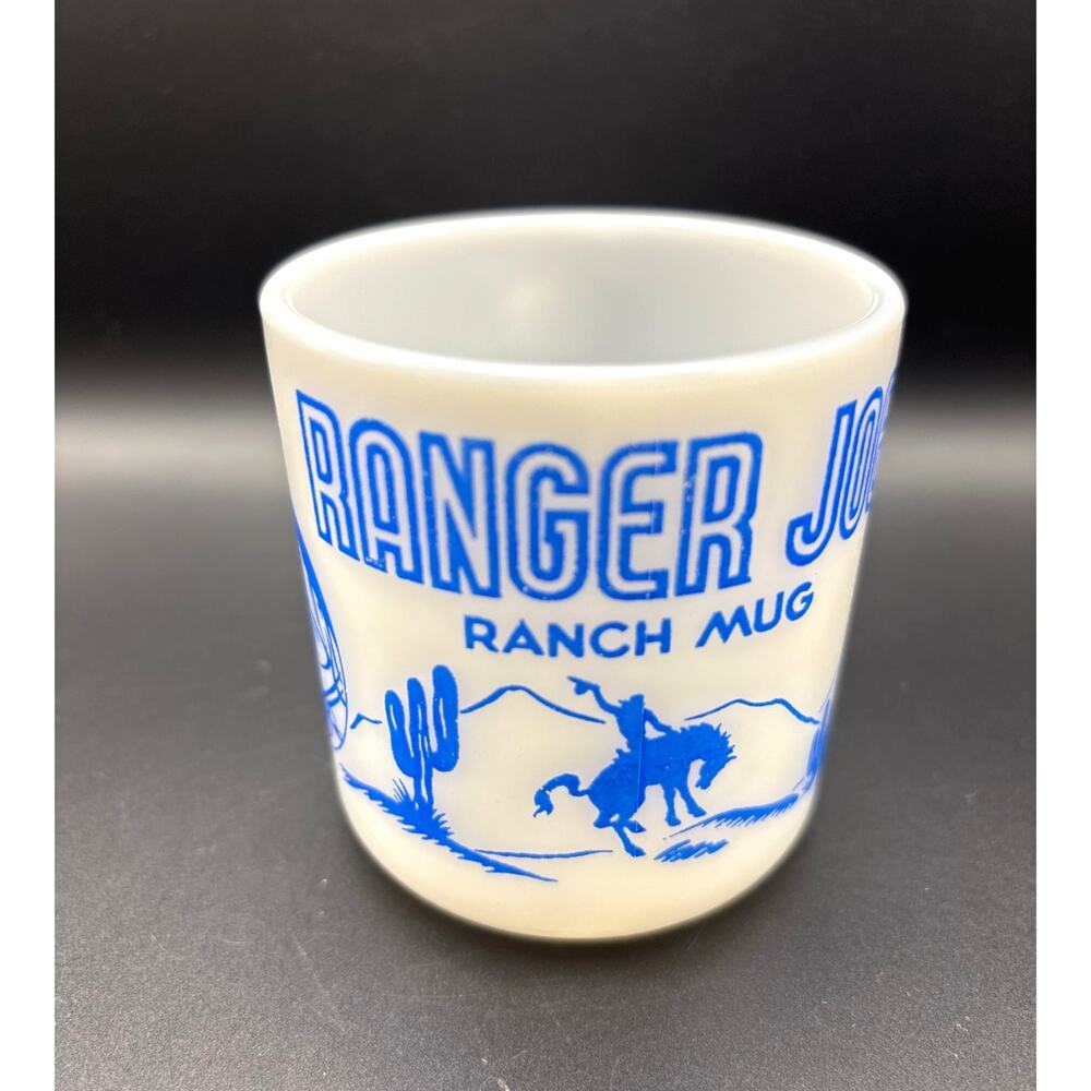 Vintage Ranger Joe Milk Glass Mug – Hazel Atlas Promotional Cereal Mug 1950s